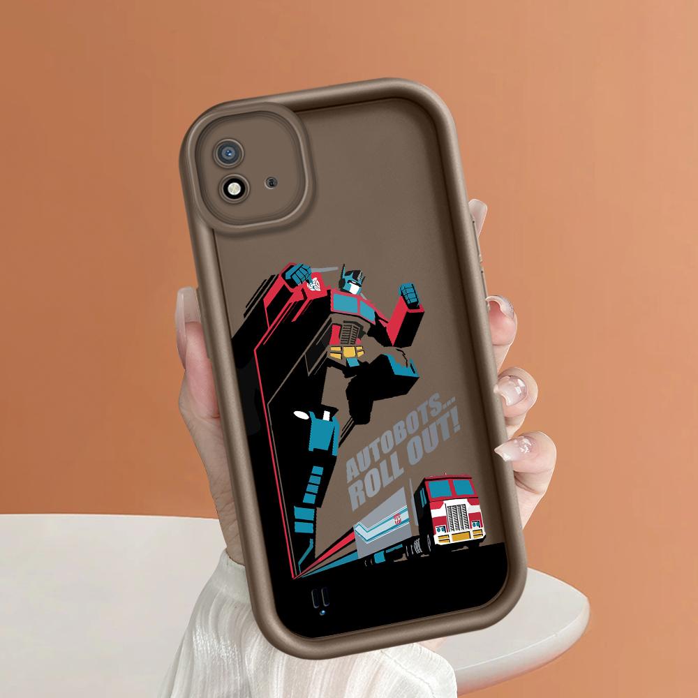 Měkký silikonový čtvercový žebříkový vzor tisku Pouzdro telefonu Plný kryt fotoaparátu Ochranné pryžové pouzdro odolné proti nárazům pro OPPO Realme