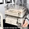 Jiemengzhe Clear Acrylic Flip-Top Desktop Organizer