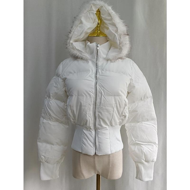 Neploe Pelzkragen Kapuzenpullover Schmale Taille Brot Parkas Mode Premium Elegant Warm Damenbekleidung Hübsch Reißverschluss Patchwork Freizeitmäntel