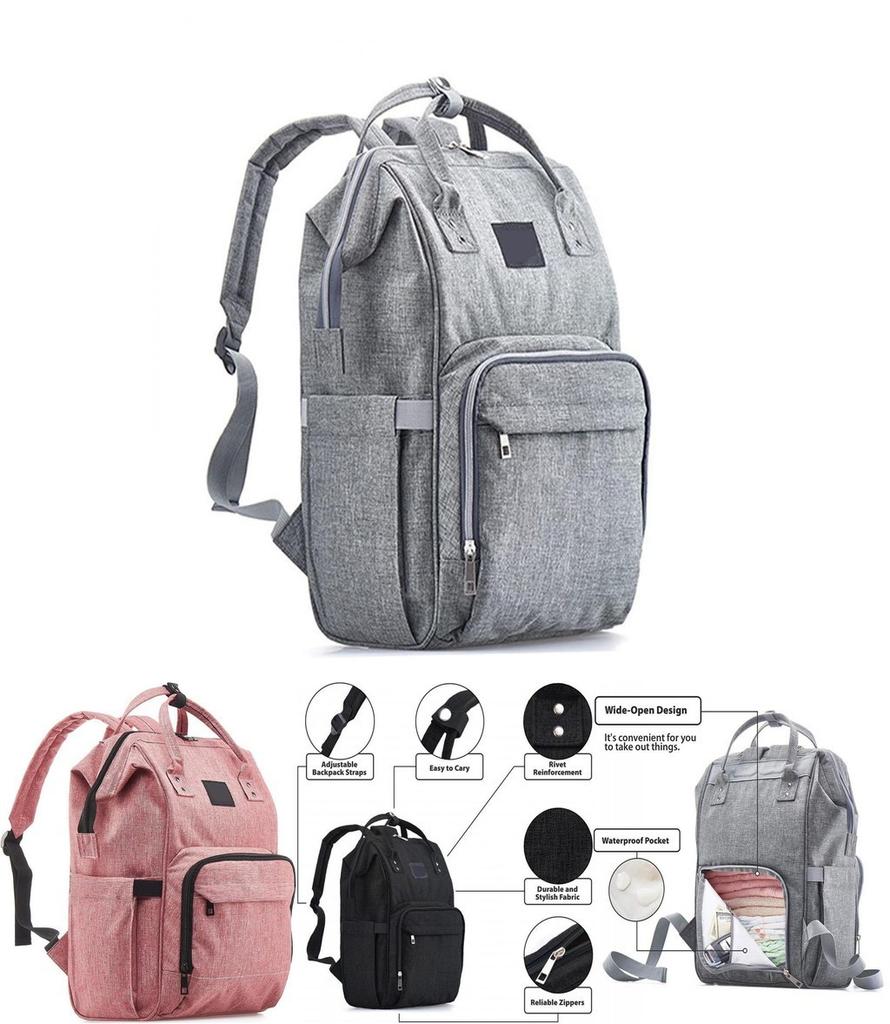 Stilvoller und langlebiger Windelrucksack mit hochbelastbaren Reißverschlüssen