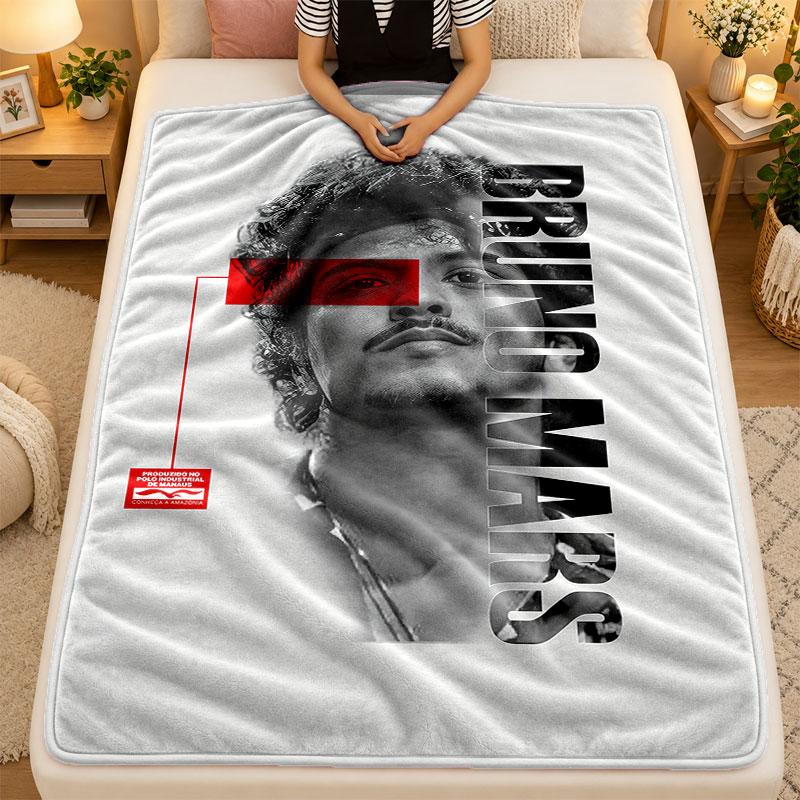Flannel BlanketBruno Mars Warm Soft Throw Blanket for Indoor Sofa Bed Living Room Use