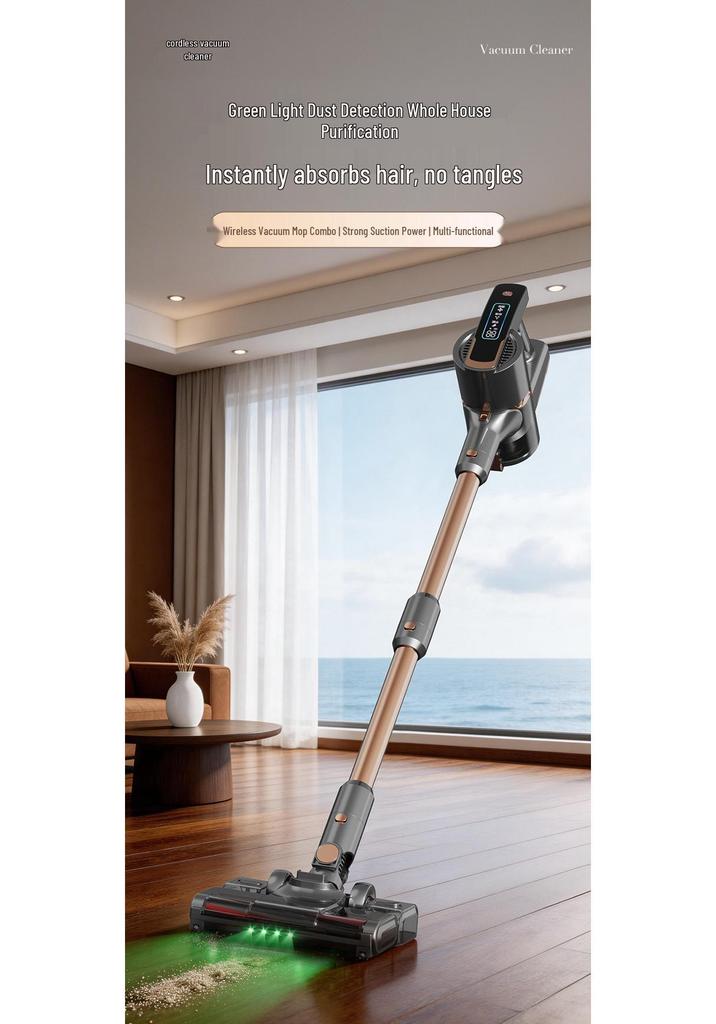 Portable Handheld Wireless Vacuum Cleaner HB-818: Powerful Suction, Long Battery Life, Dust Display, Water Tank, Floor Mop.