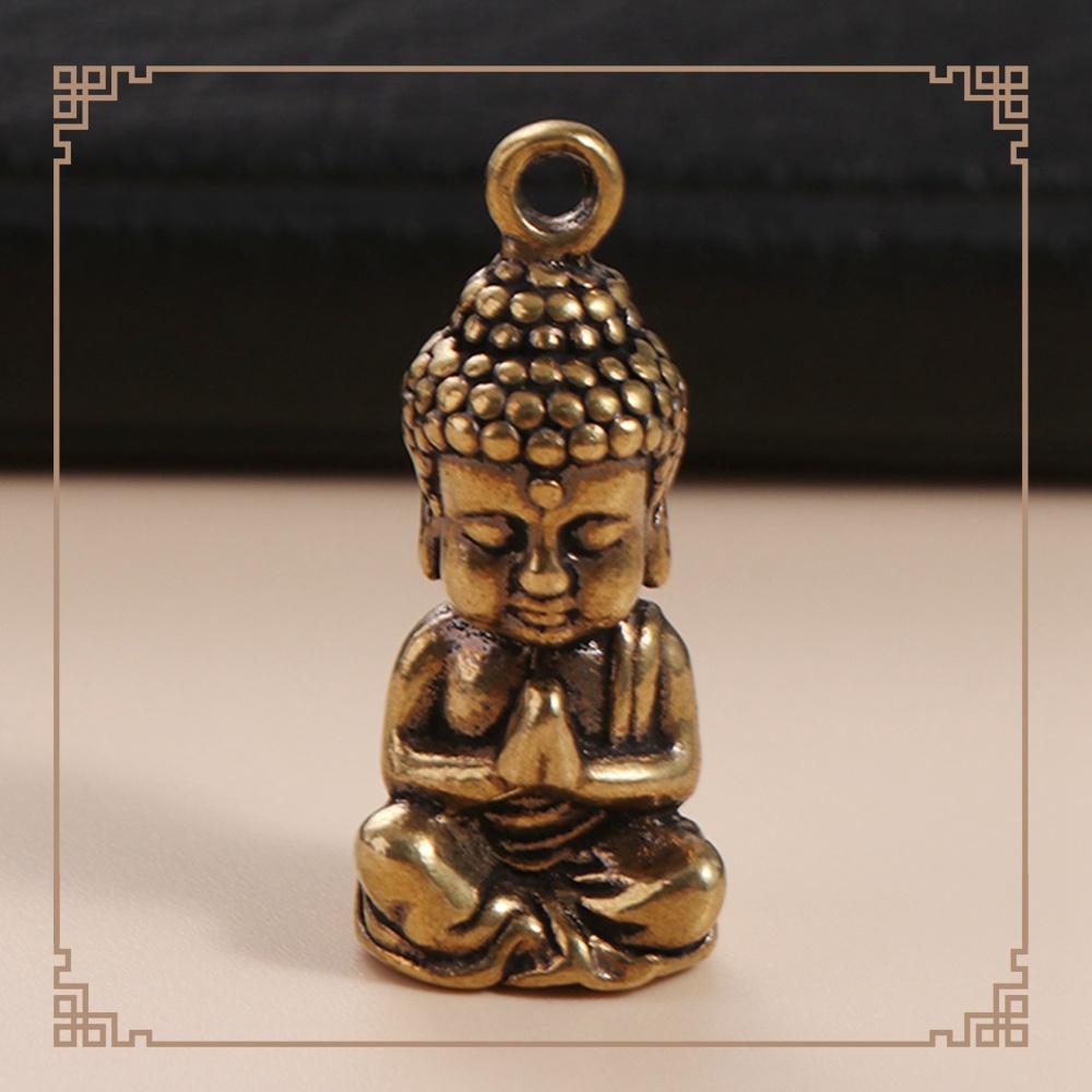 Mini Brass Buddha Ornaments Brass Crafts Mini Buddha Figurine Sakyamuni Buddha Pendant  Small Gift