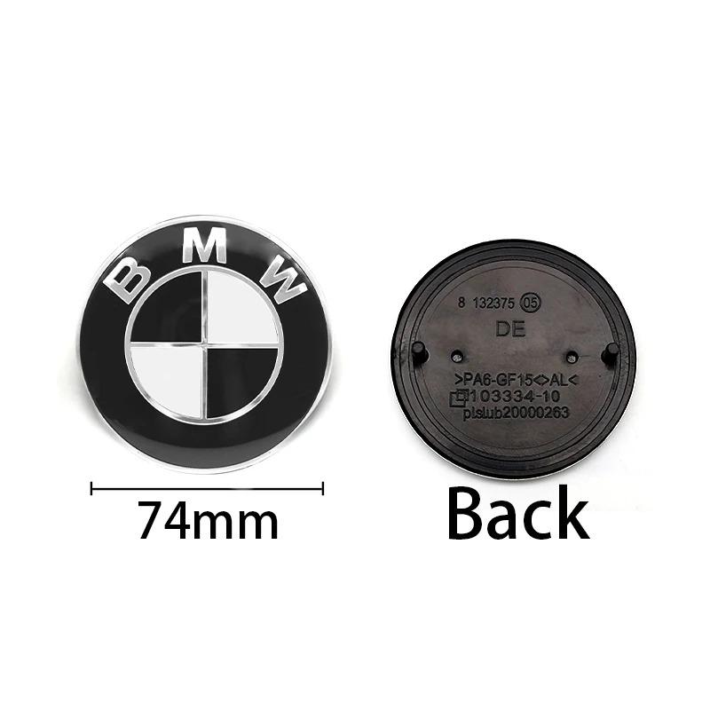 BMW Black White Car Emblem 82mm Front Hood Logo 74mm Rear Badge 56mm 68mm Wheel Hub Cap 45mm Steering Wheel Sticker Accessories