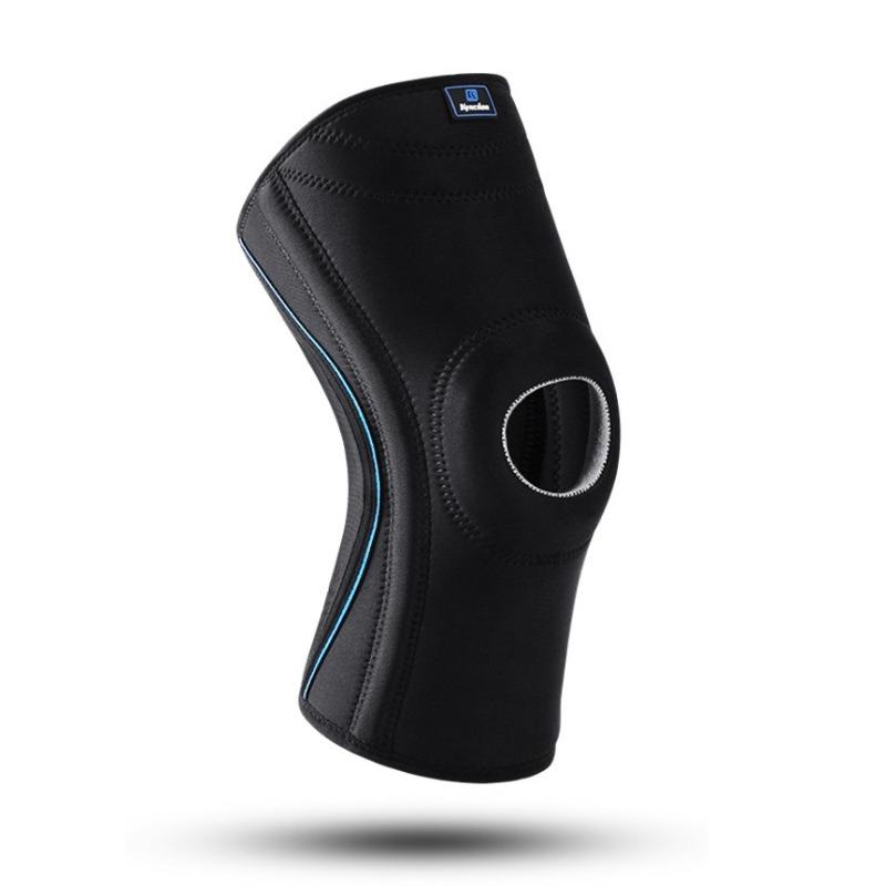 Outdoor sports anti-collision knee pads Silicone non-slip fitness cycling spring support knee pads Black single m