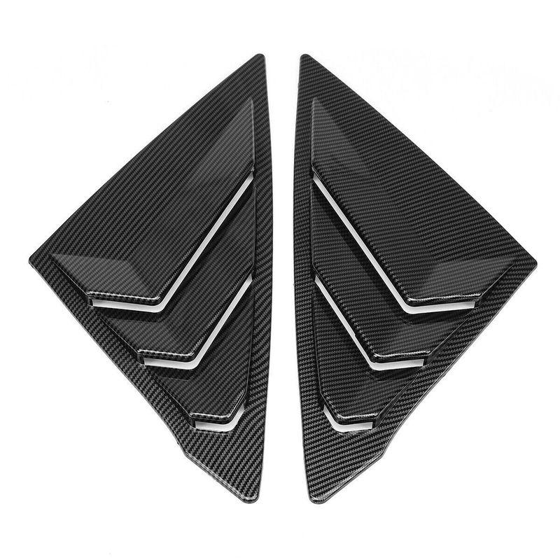 For Honda Civic 11th Gen Sedan  Car Rear Louver Window Side Shutter Cover Trim Sticker Vent Scoop ABS Carbon Fiber Black