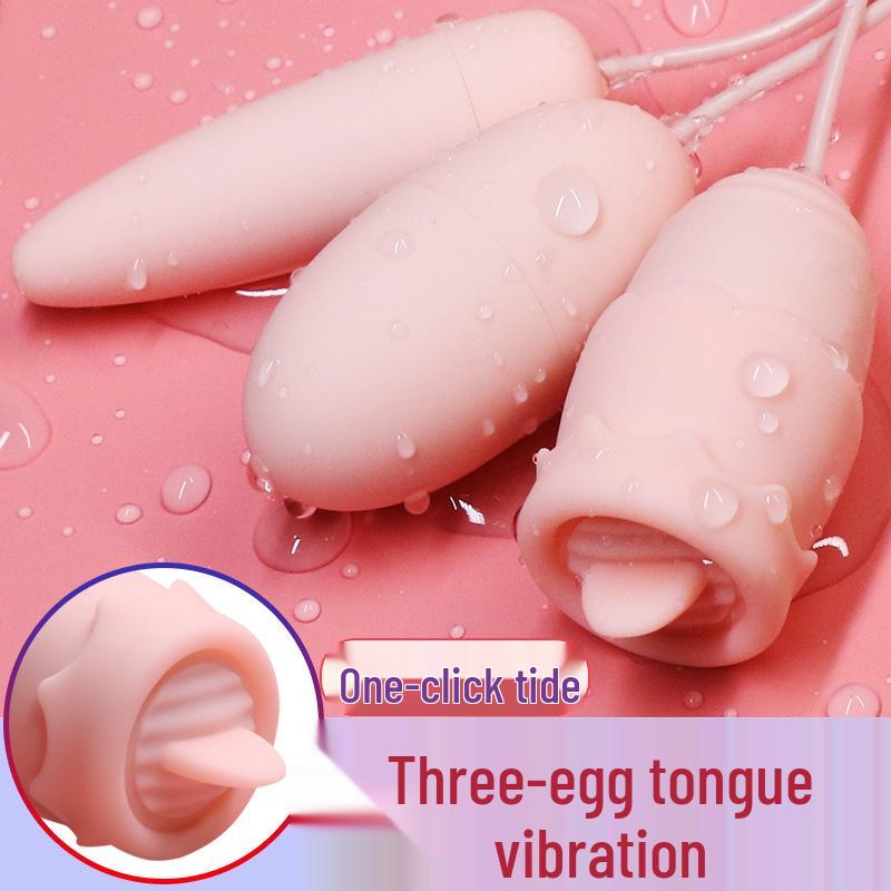 Vibrator Mini Portabil pentru Femei: Ou Triplu cu Vibrații ale Limbii