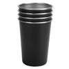 4PCS Black Drinking Cup Durable Beverage Cup Lightweight Stainless Steel Cup  Outdoor Camping