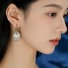 Elegant 999 Sterling Silver Peace Lock Earrings for Women - Light Luxury, Wealth-Attracting, Niche Design with Earring Backs, Perfect Gift