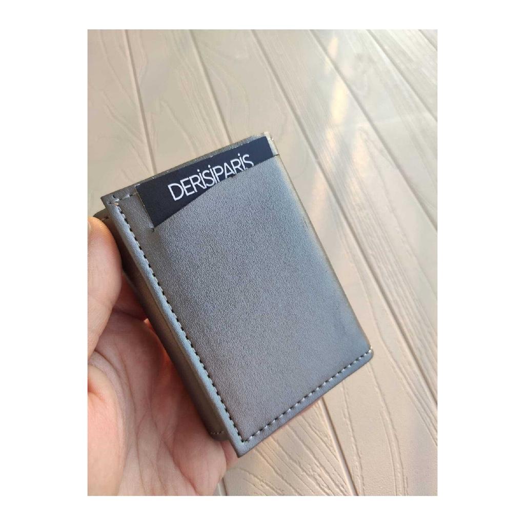 Kunstleder-Herrenmechanismus, veganes Leder-Kartenhalter-Portemonnaie-Portfolio, Lila