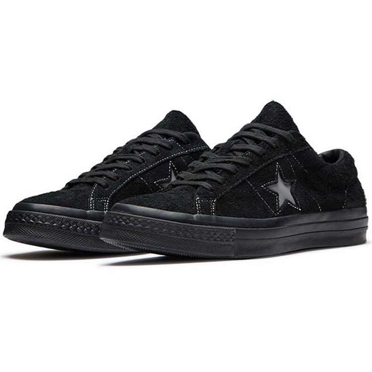 Converse One Star Suede OX Slip Resistant, Lightweight, And Breathable Low top Skateboard Shoes Unisex Black 165956c