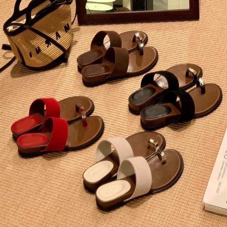 New Retro Thick Bottom Heightening Word with Outer Wear Beautiful Temperament Toe Cool Slippers Summer