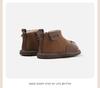 Autumn/Winter Martin Boots: Velvet-Enhanced Infant First Steps, Leather Short Boots for Boys & Girls