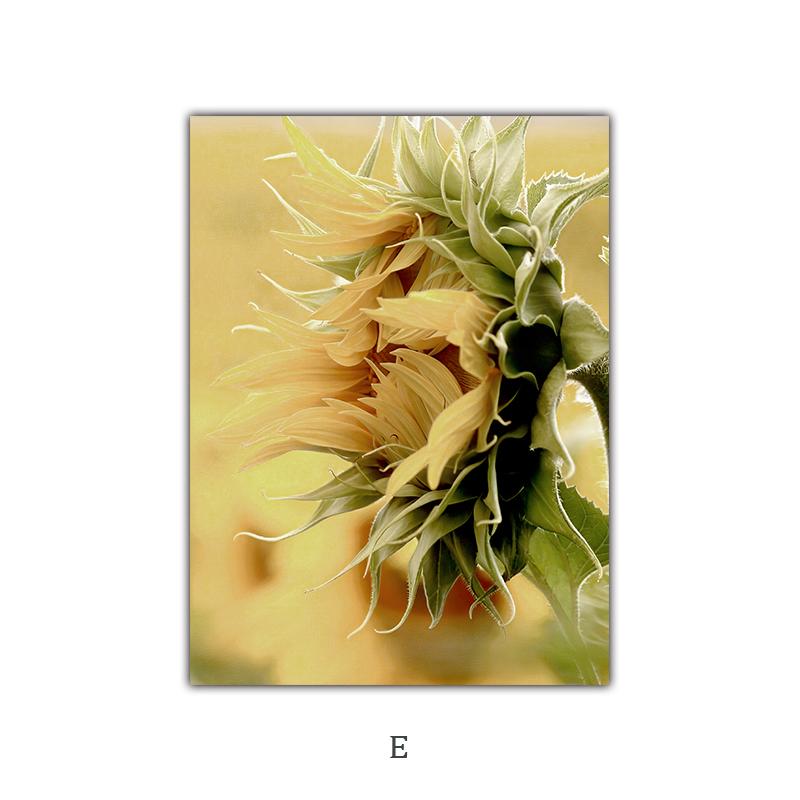 Wandkunst Leinwand Malerei Zitrone Chrysantheme Sonnenblume Zug Türen Fenster Nostalgisches Dorf Poster und Drucke Bilder Dekor