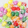 12PCS Plastic Easter Eggs Happy Easter Day Decors with Hangable Lanyards Colorful Eggs for Outdoor Easter Decors