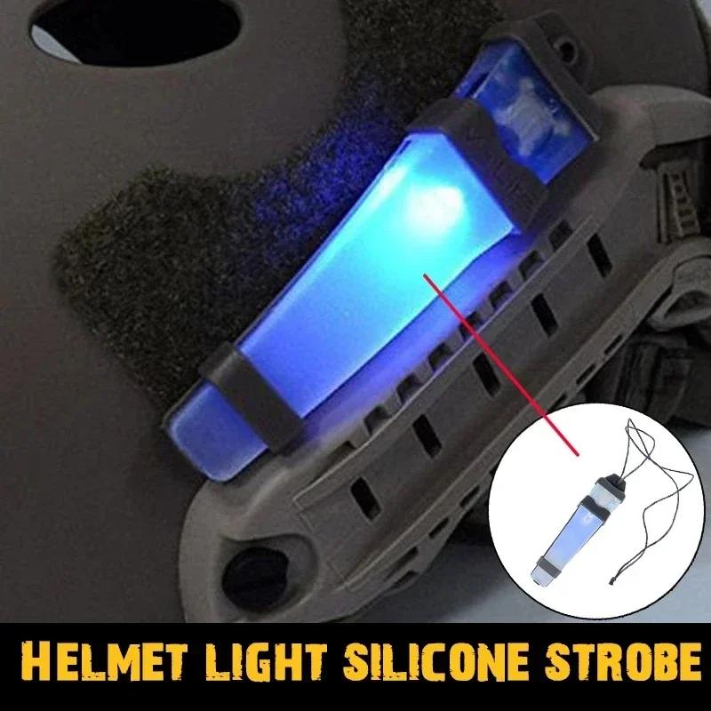 Taktischer Helmlicht Silikon Stroboskoplicht Wasserdicht Tragbar Signal für Überleben Radfahren Nachtlicht Camping Wildnis Überleben