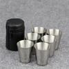 4/6Pcs/set Tainless Steel Shot Glass With Storage Bag  Outdoor Practical Travel Mini Cups Set For Whisky Wine Portable Drinking