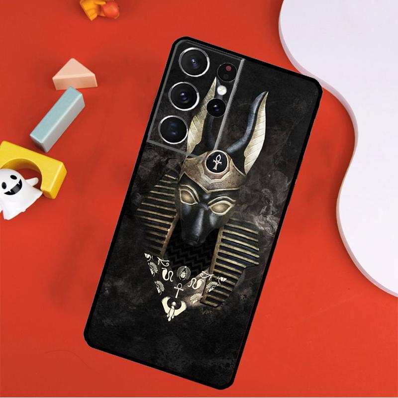Egypt Nefertiti Anubis Ankh Phone Case For Samsung Galaxy S25 Ultra S9 S10 S20 S21 FE S22 S23 S24 Plus S24 Ultra Cover
