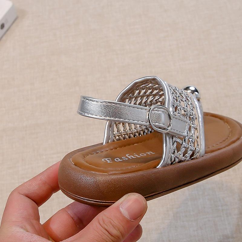 Children's Shoes Girls Flip-flops Summer Sandals for Kids Fashion Braided Beach Shoes Princess Flat Slingbacks I05281