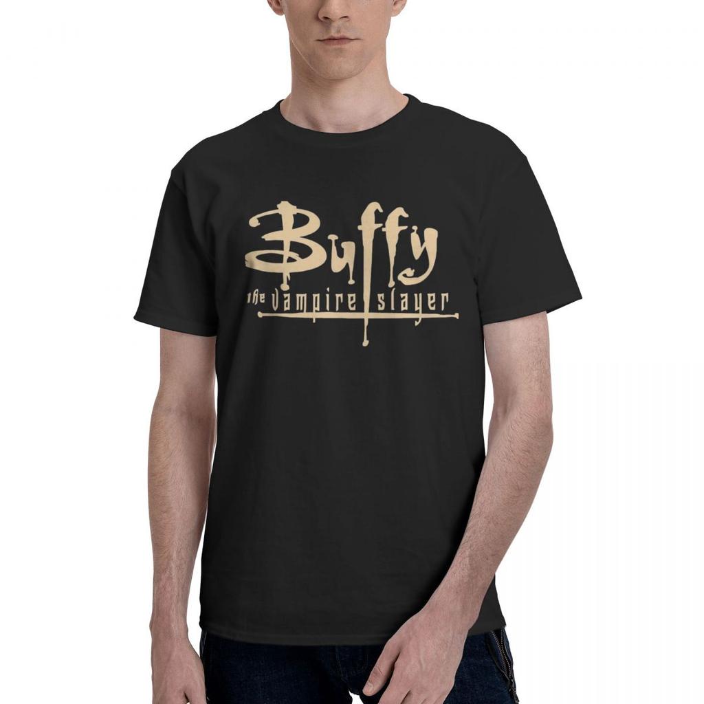 Creative Buffy The Vampires Slayer T-Shirt for Men O Neck Pure Cotton T Shirt TV Series Short Sleeve Tees 4XL 5XL Tops