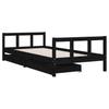 Kids Bed with Drawers Black 90x200cm Solid Pine Wood Black