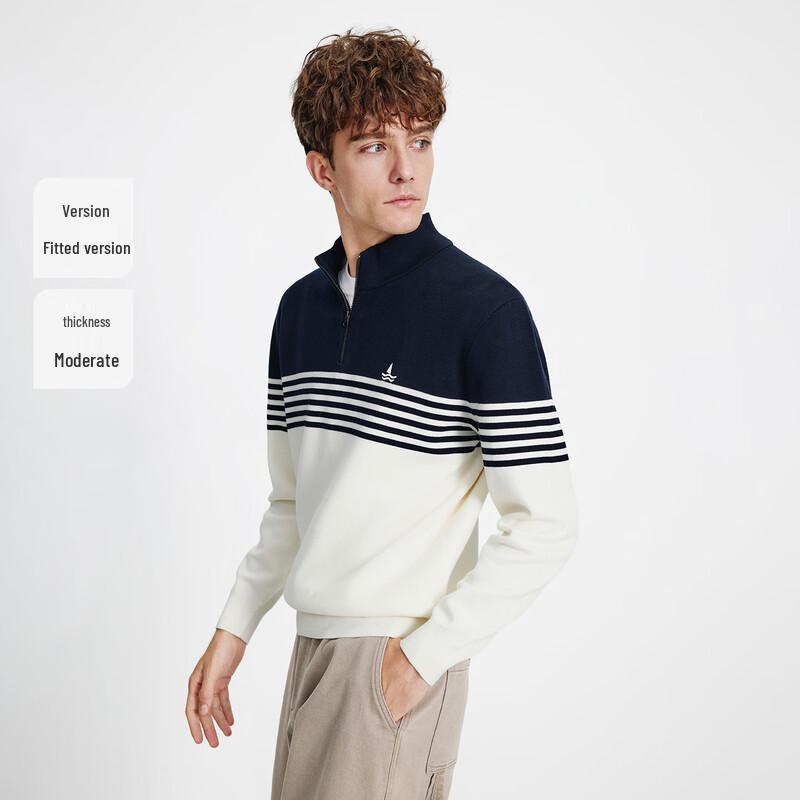 Navigare Men's Color-Block Half-Zip Cotton Sweatshirt