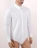 Men‘s One-Piece Casual Bodysuit: Turn-Down Collar Long Sleeve Button Down Solid Color Shirt Top for Daily Wear