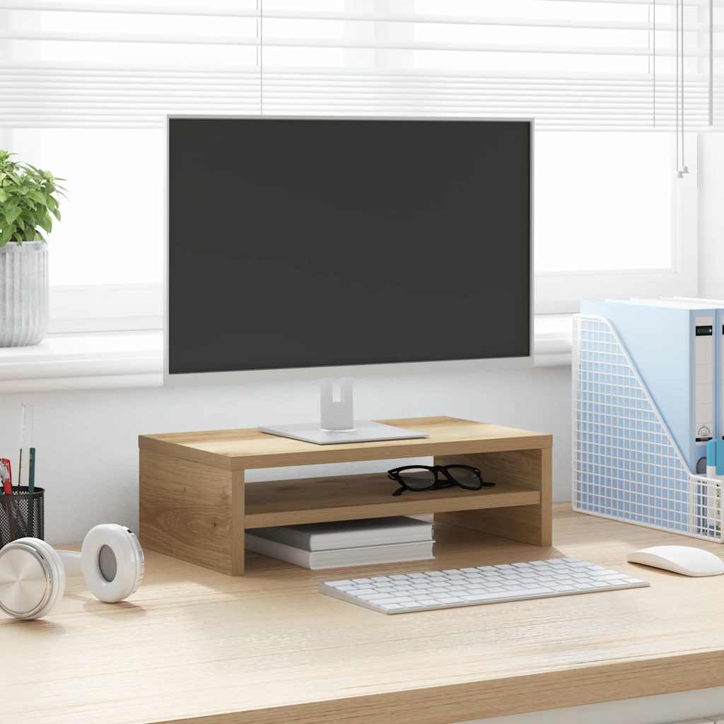 Monitor Stand Artisan Oak Finish 42 X 24 X 13 Cm Particleboard