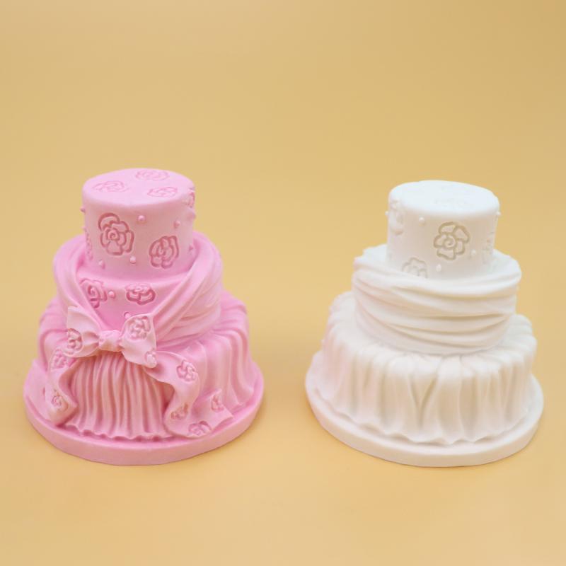 simulation double-layer small cake soap handmade silicone mold creative diy homemade aromatherapy candle mold