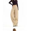 2025 Women's Autumn Khaki Wide-Leg Casual Drapey Floor-Length Pants