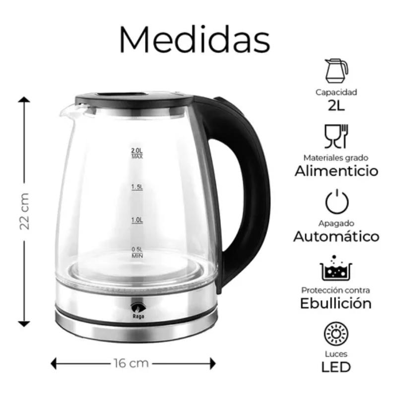 Kettle Kettle C/glass Kettle 2 LT Stainless Steel.   Kettle