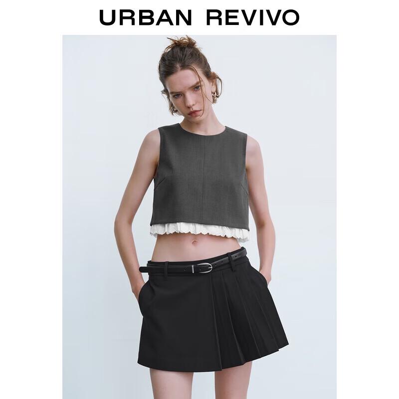 UR Women s Cool Grey Color Block Pullover Blouse S