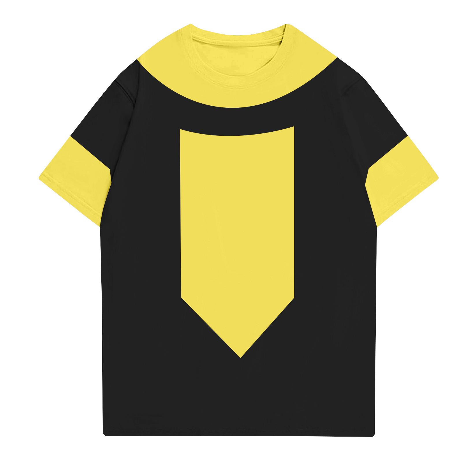 

Модные топы Aldult с круглым вырезом и коротким рукавом для работы, принтованные топы для лета L чёрный