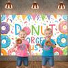 Farewell Event Backdrop Donut Themed Sweet Celebration Banner Dessert Party Banner Festive Pattern Donut Theme Banner