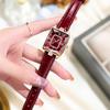 Luxury Women's Rose Gold Square Quartz Watch Leather  Glass  Wrist Accessory Women Watch