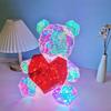 Red Night Light Crystal LED Lights Room Who Teddy Light Enjoy Lovely Room LED Lights Adjustable People Decorations