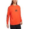 Nike Logo Print Long Sleeve T-Shirt Men Tops Orange DX9454-633