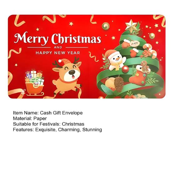 Christmas Cash Gift Envelope with 10 Slots DIY Money Gift Card Holder for Cash Surprise Holiday Money Envelope Xmas Party Gifts for Men Women Kids