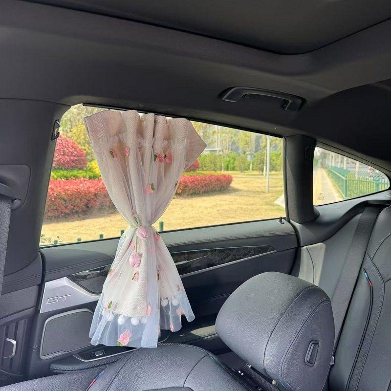 Complete Blackout Car Sun Shade Curtains for Interior Heat Insulation & Baby Sun Protection, Side Clip-in Sliding Rail