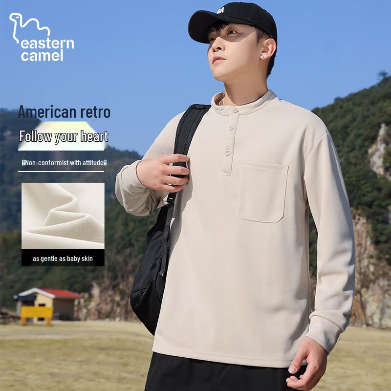 Eastern Camel Men's Heavyweight Crew Neck Pullover T-Shirt