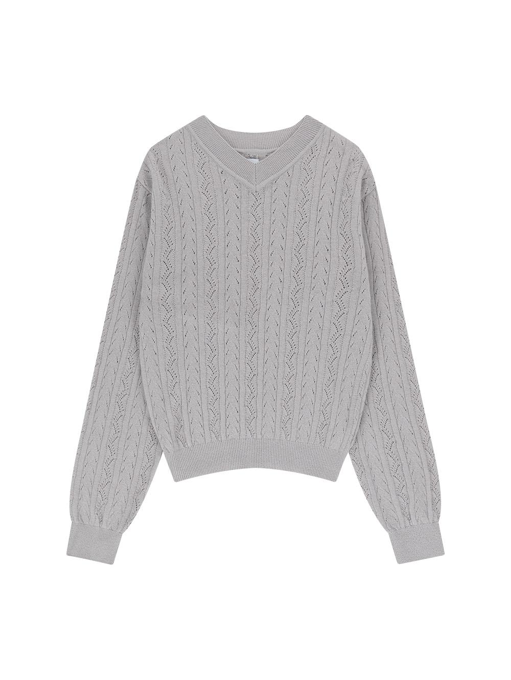 Tuomio V-Neck Sweater [Grey] 1