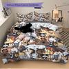 3Pcs Dogs, Pet Print Printed Bedding Set, Breathable And Soft,(Includes 1 Duvet Cover And 2 Pillowcases, Quilt Not Included) Yy250815176