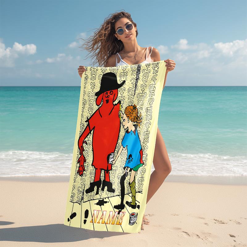 Personalized Halloween Party Invitation Beach Towel Microfiber Beach Towel Thin Absorbent for Beach Swimming Yoga Bath Sports. 0910249