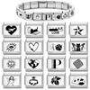 New Y2K Laser Engraving DIY Black Italian Charm Bracelet Personalized Cat Butterfly Star Heart Beads 9MM Stainless Steel Jewelry