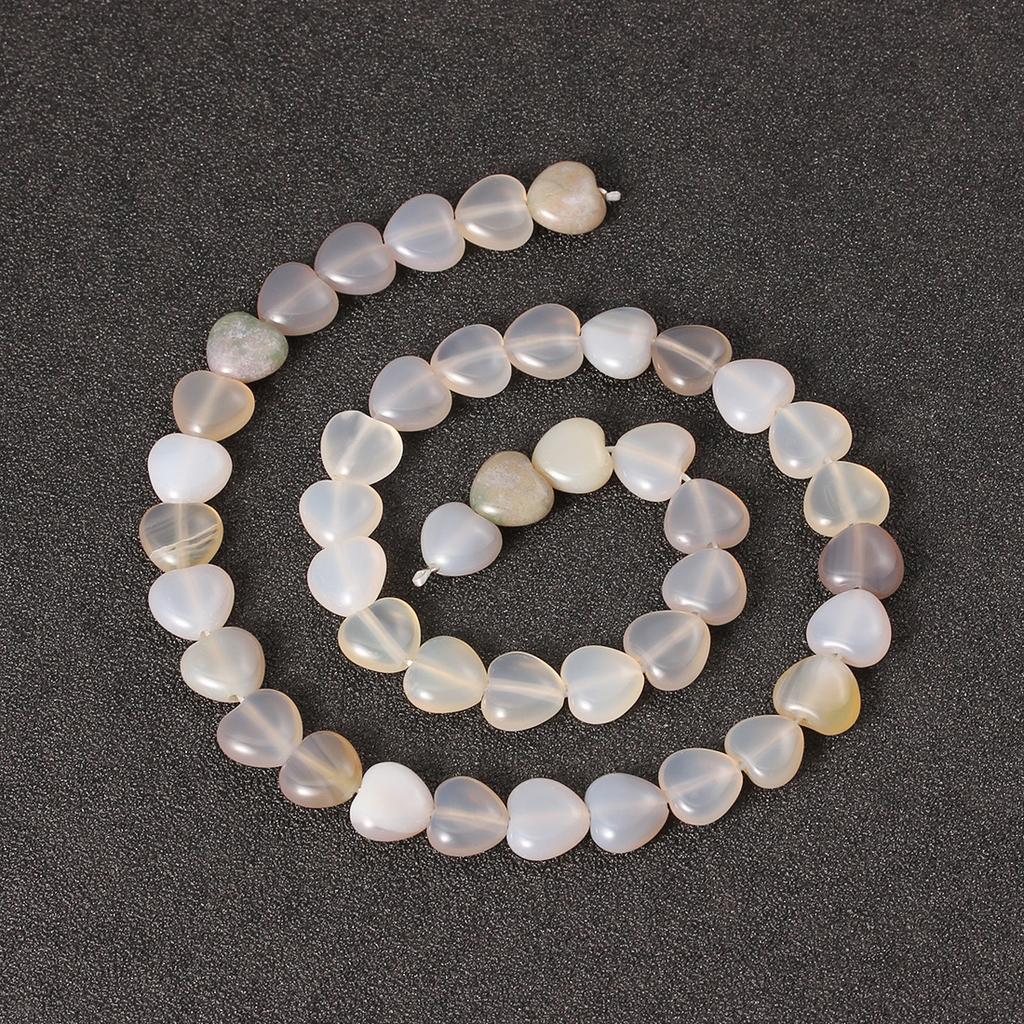 1 String Natural Stone Colorful Heart shaped Agate Tiger Eye Amethyst Blue Pine Spacer Beads DIY Charm Bracelet Necklace Jewelry