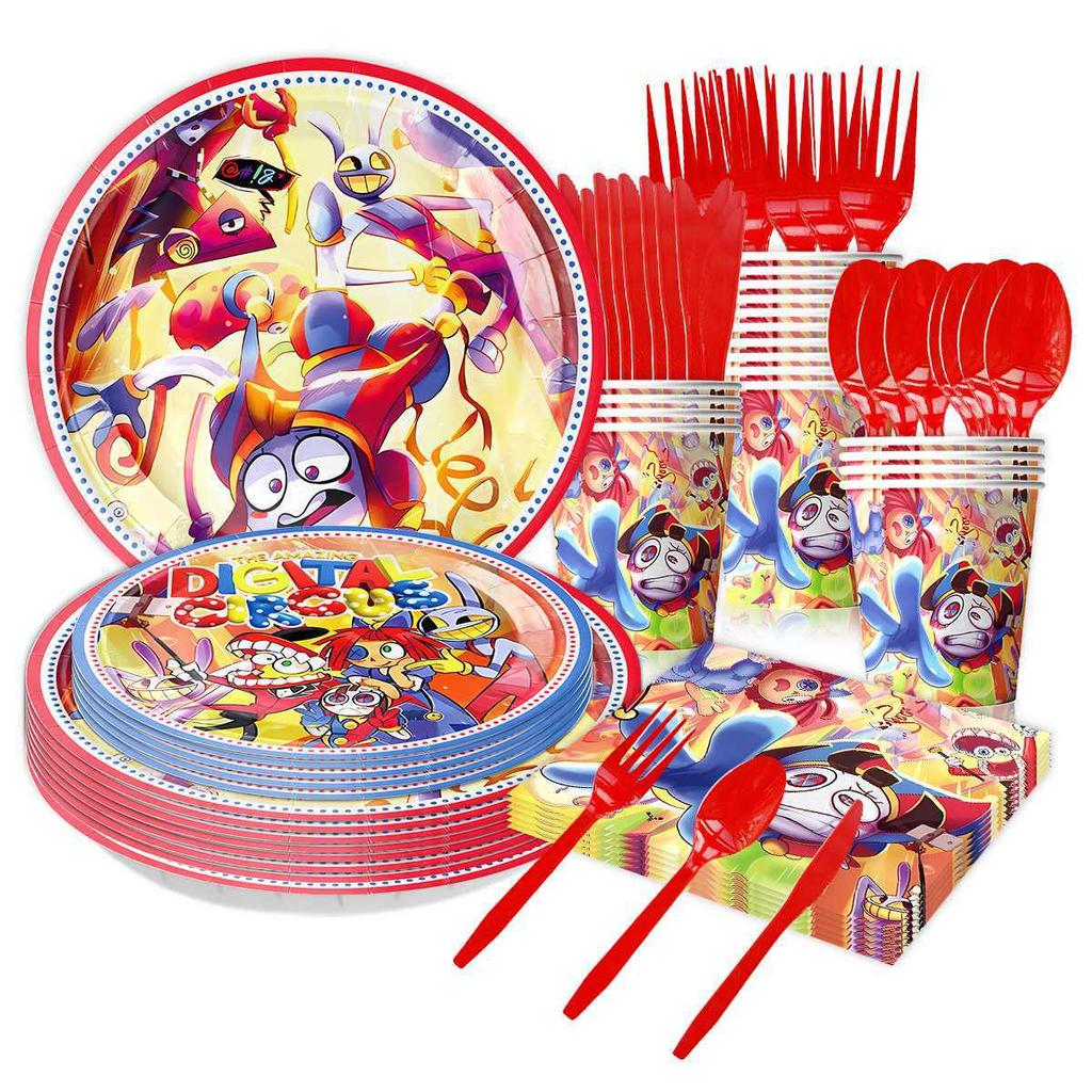 Circus Carnival Birthday Party Decorations: Balloons, Bunting, Disposable Paper Cups & Plates, Tablecloths for Kids