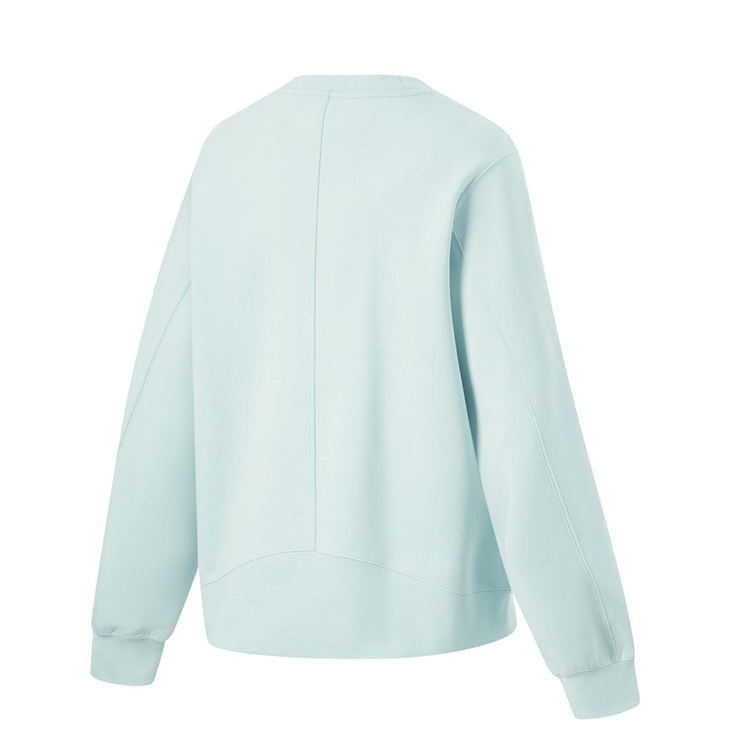 Li Ning Solid Color Round Neck Pullover Long Sleeve Sweatshirt Women Sweatshirt AWDU162-2