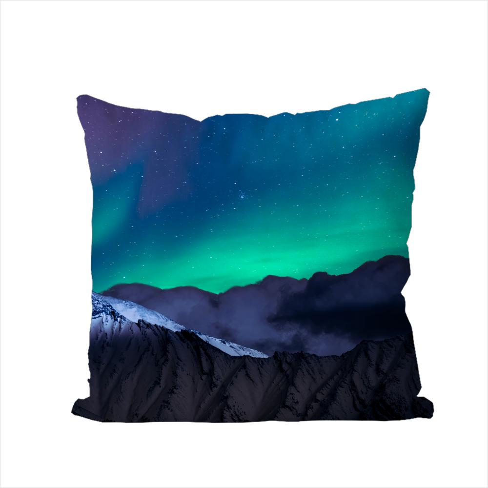Polar Lights Pillow Case For Car Sofa Decorative Home Doublesided Print Plush Square Throw Pillow Cushion Cover