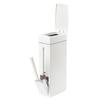 Bathroom Trash Can with Toilet Brush Holder Press-type Plastic Garbage Can Slim Rectangular Trash Bin for Toilet Kitchen