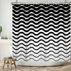 Modern 3D Geometry Shower Curtains Minimalist Lattice Waterproof Polyester Fabric Bathroom Accessories Black Gray Bath Curtains
